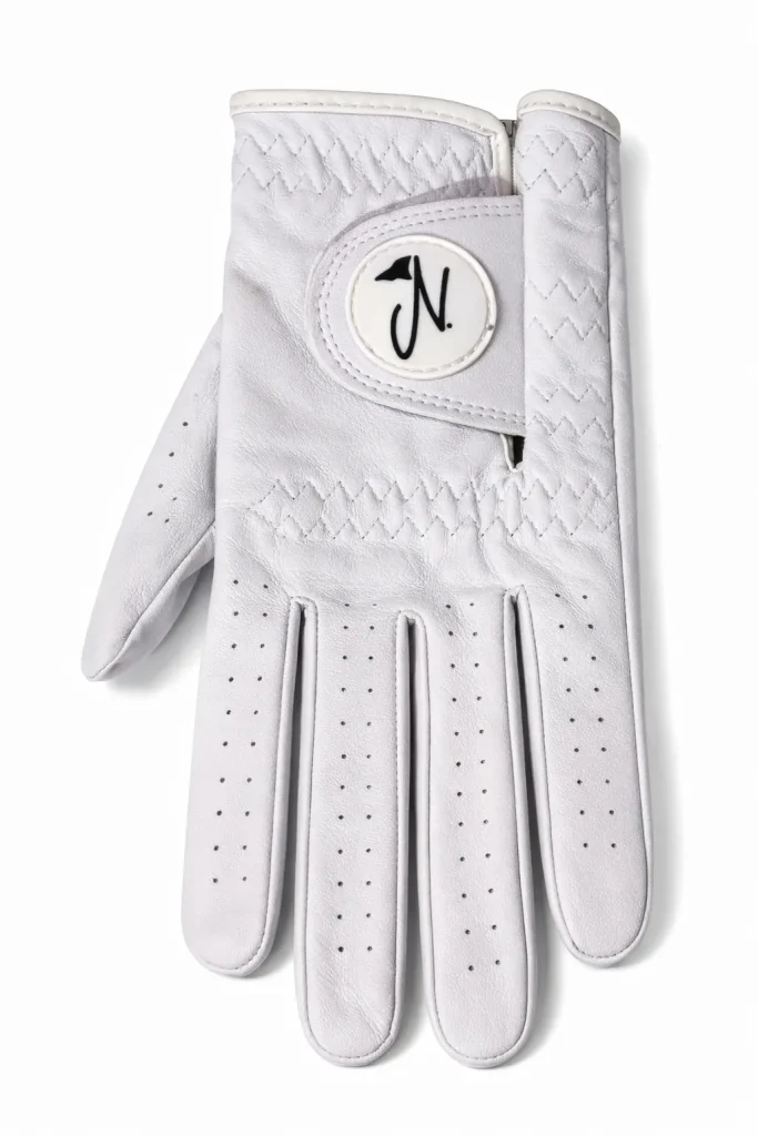 Nova Golf Glove in Chalk, back view